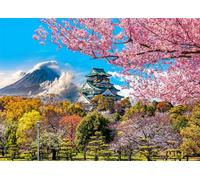Osaka Castle Puzzle 1000 piezas Adultos Fuji Cherry Blossom Japón Adultos 1000 Piezas Puzzle
