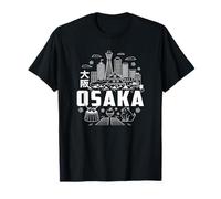 Osaka Japan Skyline - Recuerdo japonés Kanji para viajeros Camiseta