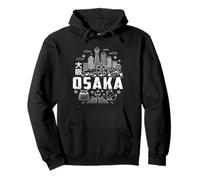 Osaka Japan Skyline - Recuerdo japonés Kanji para viajeros Sudadera con Capucha