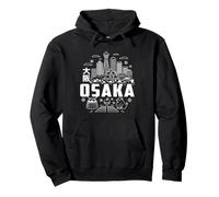 Osaka Japan Skyline - Recuerdo japonés Kanji para viajeros Sudadera con Capucha