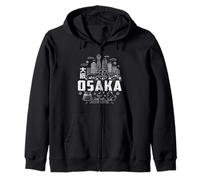 Osaka Japan Skyline - Recuerdo japonés Kanji para viajeros Sudadera con Capucha