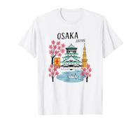 Osaka Japón Skyline Cherry Blossoms Travel Art Souvenir Camiseta