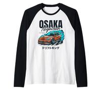 Osaka Nightrun JDM Drift Car japonés Street Racing Tuner Camiseta Manga Raglan