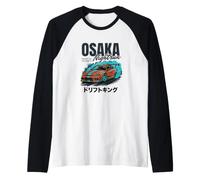 Osaka Nightrun JDM Drift Car japonés Street Racing Tuner Camiseta Manga Raglan