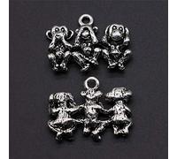 OSALAD 6Pcs Encantos Tres Monos Sabios Colgante Hear-Sin-Ver-No Speak Sin Envil Plata Antigua Aleación del Color DIY Joyería Que Hace Accesorios