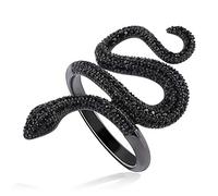 OSALAD 925 Anillos De Serpientes De Plata De Los Anillos De Pareja para Las Mujeres Punk Serpent Animal Jewelry Cz Zircons Paved Party Regalo