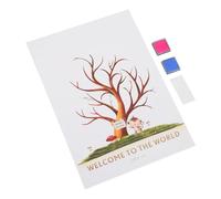 OSALADI 1 Juego Cartel De Signo De Árbol De Huellas Dactilares Revelar Chico Género Vaya Revelador Conformado Ducha Fiesta Decoración Azul Libro De Visitas Papel Cuché