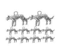 OSALADI 1 Juego Colgante De Leopardo 3d Colgantes De Dijes De Leopardo Dijes De Animales Para Hacer Joyas Hechizas Hola Colgante De Bricolaje Diy Llaveros Encantos Aleación Plata 10 Piezas