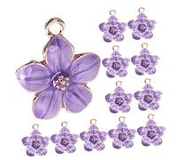 OSALADI 1 Juego Joyería Colgante Sakura Encantos A Granel Encantos De Llave Encantos Estéticos Para La Fabricación De Joyas Lindos Dijes Para Pulseras Hechizas Púrpura Aleación 50 Piezas