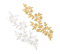 OSALADI 1 Juego Parche De Apliques De Rattan Para Ropa De Para Manualidades Para Decoración De Bolsos Y Calzado De Coser O Planchar Color Dorado Y Plateado 2 Piezas