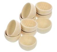 OSALADI 10 Cuencos Miniatura de Madera sin Pintar para Manualidades, Listos para Decorar, Material Sintético, Tamaño Pequeño, Ideales para Bodas y Festivales