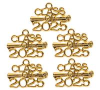 OSALADI 10 Piezas 2025 Graduación Memorial Keychain Dije De Borla 2025 Fiesta Graduation Encantos Del Año 2025 Abandono Escolar Graduación 2025 Charm Colgante Del Año 2025 Golden Aleación