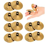 OSALADI 10 Piezas de Platillos de Dedo de Cobre Dorados, Mini Platillos para Danza Infantil Textura Bien Pulida y Seguros para Usar en Fiestas Temáticas