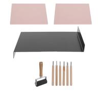 OSALADI 10 Unidades Kit de Grabado Rodillo de Tinta para Impresión en Linóleo Bloques de Goma, Mesa de Trabajo y Cuchillo Angular para Detallado y Manualidades