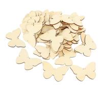 OSALADI 100 Mariposas de Madera sin Terminar para Manualidades de Bricolaje Infantil, Desarrollo Artístico y Decoración del Hogar, Color Beige