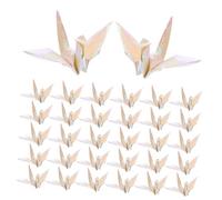 OSALADI 100 Piezas Origami Crane Pearlescent Small Folded Paper Cranes Wedding Favors Shower Party Decorations Ready To Use