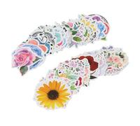 OSALADI 100 Piezas Pegatinas De Flores Surtidas Pegatinas Para Manualidades Decorativas De Flores Para Proyectos De Arte Diy Libros De Notas Laptops