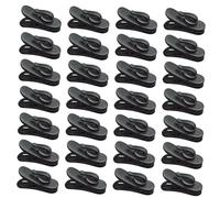 OSALADI 100piezas Clip para Cable de Auriculares Pinzas Giratorias de Plástico Unidades Color Negro para Auriculares Conector Jack