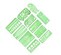 OSALADI 11 piezas Plantillas Geométricas de Dibujo Plástico Set de de Medición para Estudiantes para Diseño y Manualidades