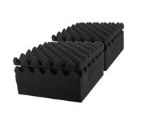 OSALADI 12 Piezas Algodón Fonoabsorbente Ondulado. Panel Fonoabsorbente Cortinas Acústicas Insonorización Estera Absorbente De Sonido Poliestireno Black
