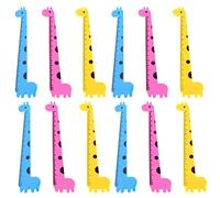OSALADI 12 Piezas Gobernante Jirafa De Plástico Regla para Estudiantes Centímetros Accesorio Escolar para Pintar Diseño Animal Reglas Prácticas para Medir y Recta