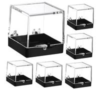 OSALADI 12Piezas Cajas de Muestras Minerales Cuadradas de Plástico Transparente de Almacenamiento y Exhibición Especímenes Resistente Caídas y Abrasión
