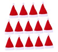OSALADI 15 Gorros Navideños Mini para Botellas de Vino Decorativos Tamaño 7X11 CM Color Clásico Rojo y Blanco Set de 15 Piezas para Decoración de Fiestas Navideñas y Adornos de