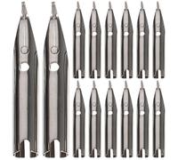 OSALADI 15 Puntas de Caligrafía de Metal para Pluma Estilográfica, Fáciles de Instalar y Resistentes, Ideales para Uso en Casa y Viajes, Paquete de 15 Unidades