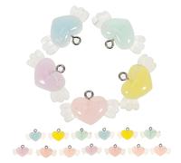 OSALADI 18Piezas Encantos De Corazón De Resina Alas Para Creación Manualidades DIY