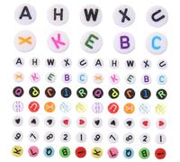 OSALADI 1900 Piezas Cuentas Acrílicas con Letras para Pulseras y Collares Kit Diy Joyería Infantil Cuentas Pequeñas para Manualidades y Abalorios Alfabeto