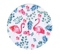 OSALADI 1Pieza Alfombrilla de Ratón Redonda con Adorable Flamingo Suave Superficie y Base Antideslizante para Oficina Limpiar y Mantener