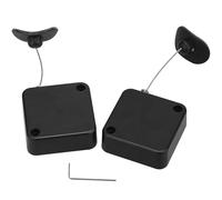 OSALADI 2 Cerraduras de Cable Retráctil Diseño Automático, Correa de Acero y Cierre Múltiple, Color Negro, Adecuado para Uso Exterior y Portátil