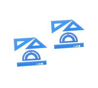OSALADI 2 Juegos Conjunto de protractores Medida Regla de Escala alumno Aula Equipo Regla Triangular Regla de aleación de Aluminio Kit de Herramientas matemáticas Blue