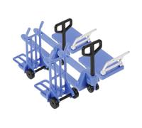 OSALADI 2 Juegos Modelo de casa de muñecas Juguetes de construcción para Modelo de polea Manual en Miniatura Modelo de Carretilla elevadora para Fiestas el plastico Blue