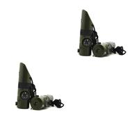 OSALADI 2 Piezas Brújula Caja de Herramientas Kit de Herramientas Militares 7 en 1 Kit de Herramientas para Acampar Exterior Lupa Suite termómetro Espejo de señales