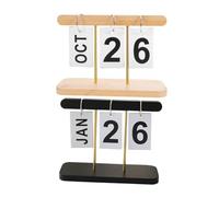 OSALADI 2 Piezas Calendario de Madera Rústica Organizador de Escritorio Compacto Calendario Manual para Seguimiento de Bodas y Planificación Diaria Oficina y