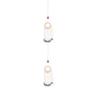 OSALADI 2 Piezas Colgante Colgante de Ojo Azul de Madera Cuerda de Algodón, Decoración Turca Ligera y Delicada para Pared u Oficina, Protección Mal