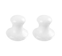 OSALADI 2 piezas de Gua Sha Tools masajeador facial de cuarzo, hongos, piedras de jade para salud, herramienta de masaje de raspado de hongos, para mujeres, spa, color blanco