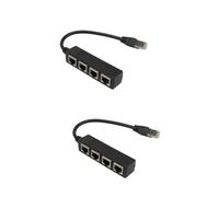 OSALADI 2 Piezas Divisor de Puerto Accesorio de Red Dispositivo de Cable de Red Accesorios Cable Red Divisor de Red de 4 Ranuras Distribuidor de Cables nacarado dispensador ethernet Equipo