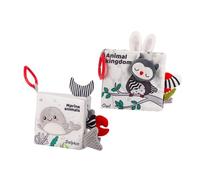 OSALADI 2 Piezas Libro para Niña Recién Nacido Libros de Impermeables para Baño Juguetes de Estimulación Visual y Táctil para Bebés Año Entrenamiento Sensorial con Diseños de Océano y