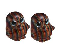 OSALADI 2 Piezas Llaveros de Madera Forma de Pingüino Accesorio Artesanal de Decoración para Claves y Teléfonos Diseño Único de Tallado Madera Adorable Adorno para Oficina o Hogar
