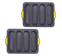 OSALADI 2 Piezas Molde para Pan Francés, Molde de Silicona para Baguette, 4 Cavidades, Antiadherente, Fácil de Desmoldar, para Hornear Pan y Pasteles Cocina