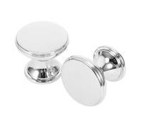 OSALADI 2 Piezas Tiradores para Muebles de Aleación de Zinc con Acabado Cromado Tiradores Redondos Forma de Champiñón para Armarios Mango Sólido de Agujero Único para Cocina y Dormitorio