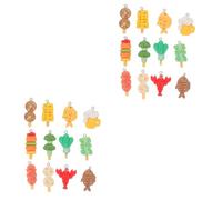 OSALADI 2 Series Collar Comida Encantos Chicas Por Alimento Víspera De Todos Para Forma Pequeños Encantos Llavero Colgante De Comida Dijes Colgantes De Comida Resina Piezas*2