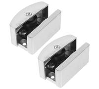 OSALADI 2 Topes Inferiores Ajustables para Puertas Correderas de Ducha de Cristal Guía para Puerta de Vidrio Repuestos para Mamparas de Baño Accesorios Anti-Oscilación y Riel Guía