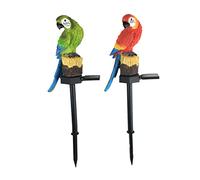 OSALADI 2 unidades de loro para jardín, lámpara solar de pájaro, figura de jardín, iluminación LED, luz solar, luces de, lámpara de, lámpara decorativa para terraza, villa