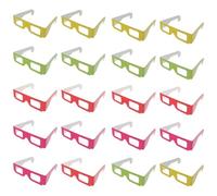 OSALADI 20 Piezas Gafas de Cartón Planas Anaglifo Unidades Rojo Amarillo Verde Rosa para Películas y Libros Casa