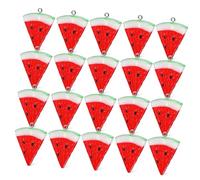 OSALADI 20piezas Mini Sandía De Resina Decoración De Sandía Artificial Dijes De Frutas Para Joyería Rebanadas De Falsas Para Hacer Pulseras De Frutas