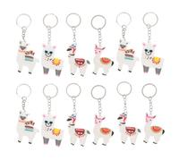 OSALADI 24 llaveros de alpaca para decoración de cartera, llavero con colgante de animal, llavero con colgante de animal, llavero de llama, recuerdos de fiesta, llaveros resistentes, llaveros