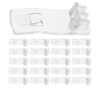 OSALADI 24 Piezas Soporte de Plástico para Estantes Curvado Largo Transparente Ranuras Antideslizantes, Fácil de Instalar, Adecuado para Cocinas Tableros de 20mm Estanterías Abiertas